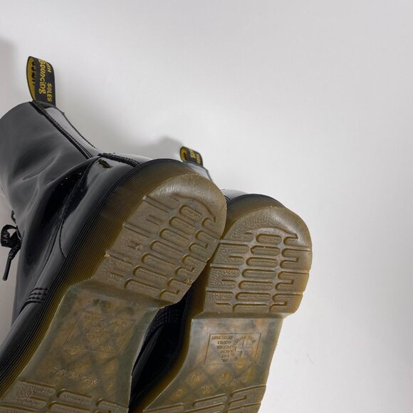 DR. MARTENS x MARC JACOBS Black Patent Leather Redux Grunge Boots - Picture 12 of 14